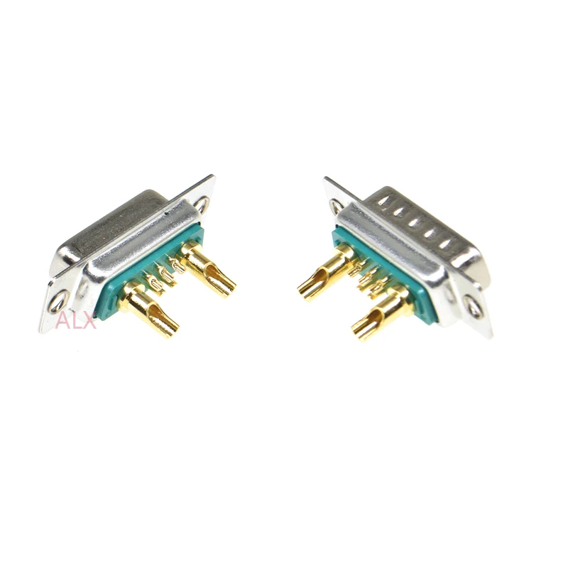 1PCS 7W2 30A Gold plated MALE FEMALE high current CONNECTOR D-SUB adapter solder type 5+2 plug jack high power 7 Power Position