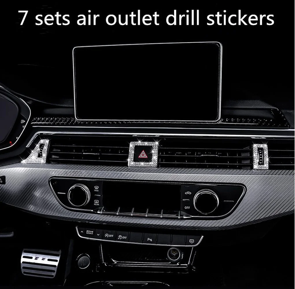 17-18 for Audi A4L A5 modified central control instrument panel air outlet decoration diamond-studded stickers