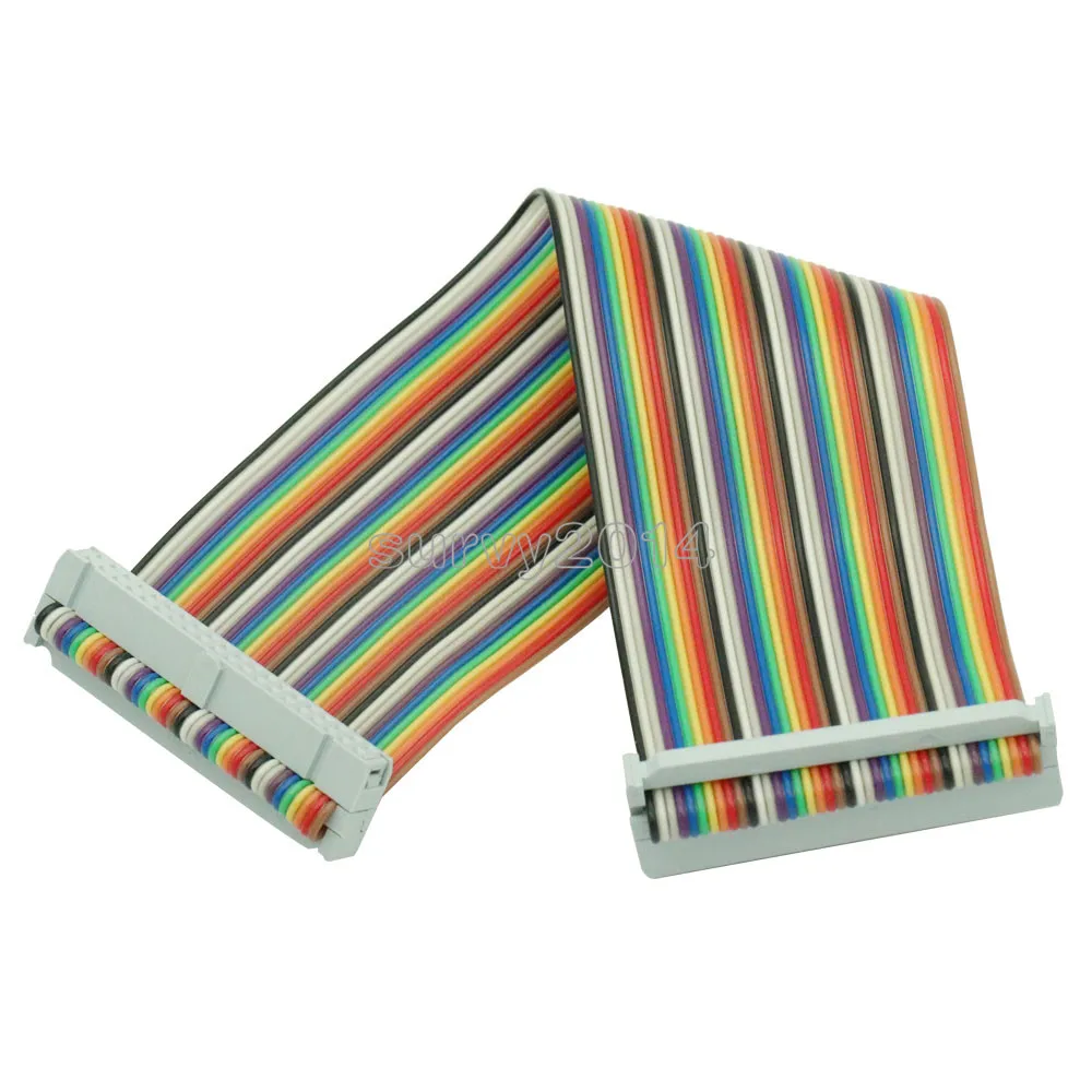 Newest 20cm 40 PIN 40PIN Way GPIO Rainbow Ribbon Cable For Raspberry Pi Model B / Model B+