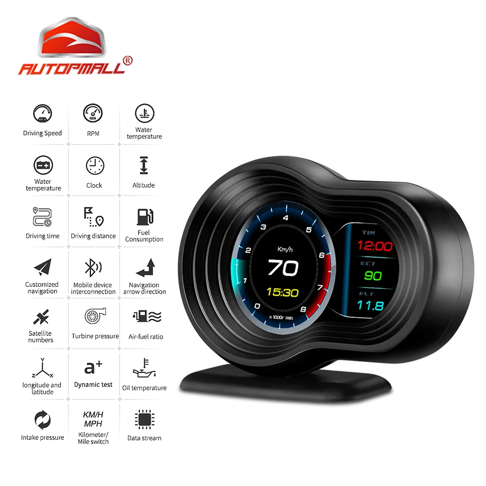 Il più nuovo Display OBD Head UP Computer di guida OBD2 GPS Dural System Car HUD Navigation Google Map GPS Compass tachimetro Alarm F9