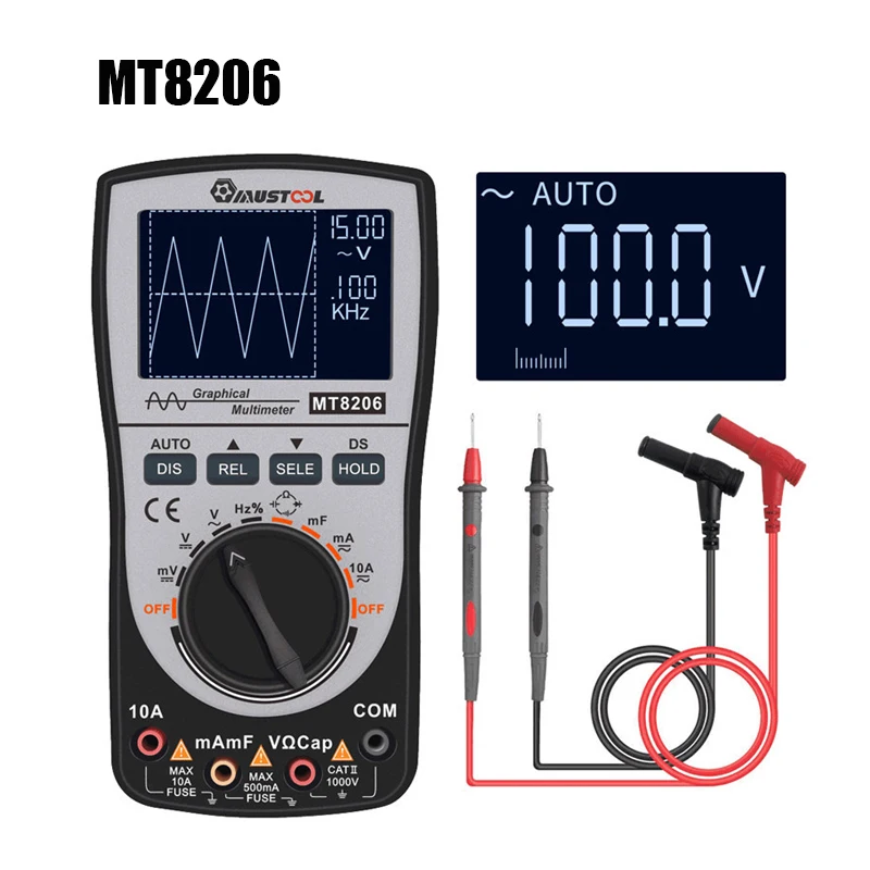 MUSTOOL MT8206 MDS8207 MT8205 MT99 MT109 2 in 1 Digital Intelligent Handheld Storage Oscilloscope Multimeter Current Voltage