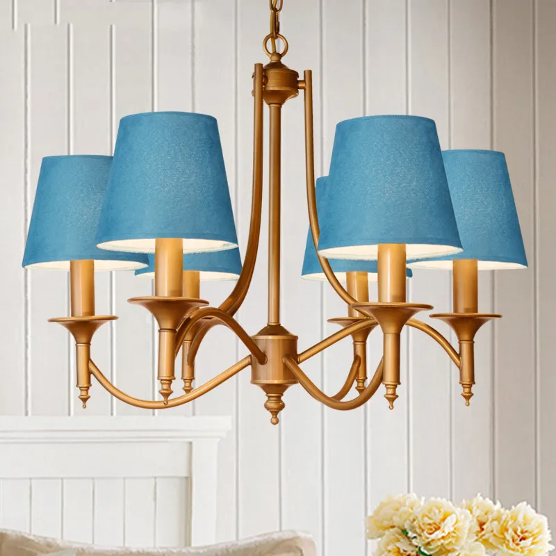 country chandelier Nordic  bedroom dining room lamp children room iron art blue style Mediterranean Pendant