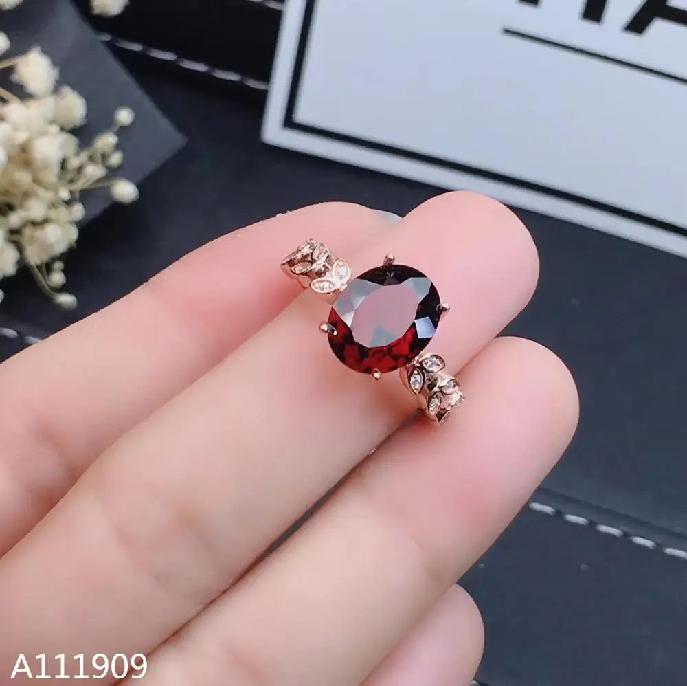 

KJJEAXCMY boutique jewelry 925 sterling silver inlaid natural Garnet gemstone female ring support detection luxury