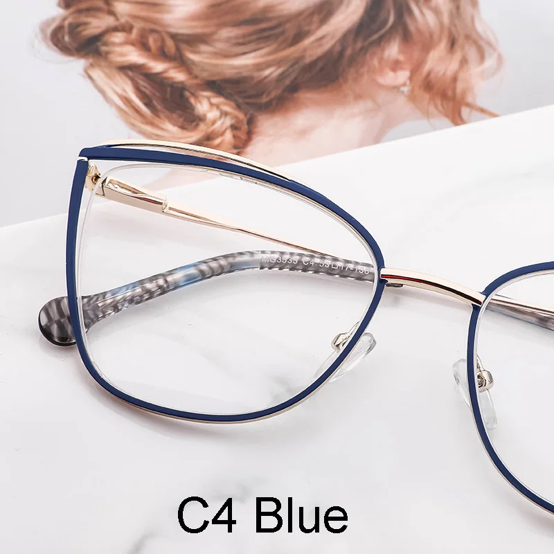 KANSEPT Metal Glasses Frame Women Cat Eye Myopia Computer Eyeglasses Frames 2022 Lady Stylish Eyewear High Quality MS3535