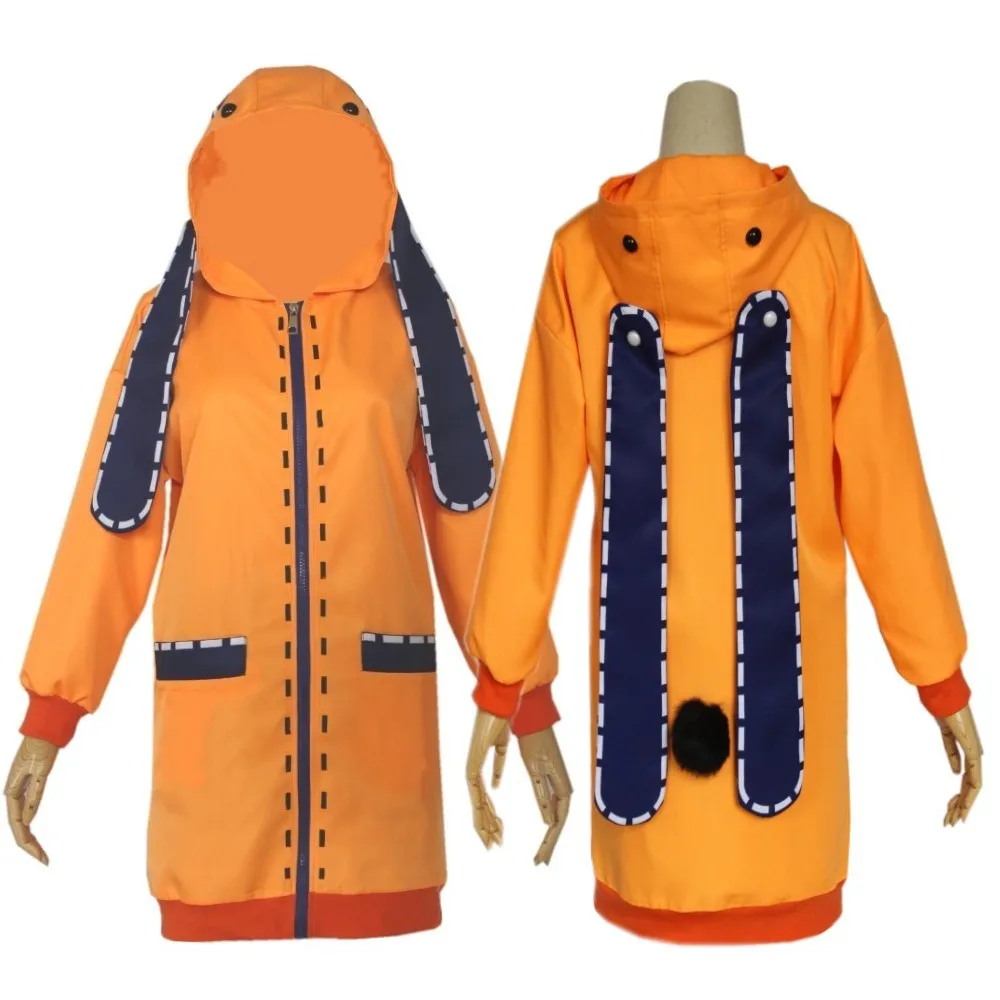 

Yomoduki Runa Cosplay Costume Kakegurui Compulsive Gambler Runa Cosplay Orange Hooded Jacket JK Uniforms Anime Cosplay