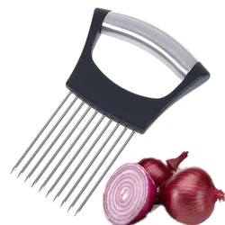 Stainless Steel Onion Slicers Holder Vegetable Tomato Shredders Kitchen Tools for Slicing Meat Cheese Blocks Pin Needle