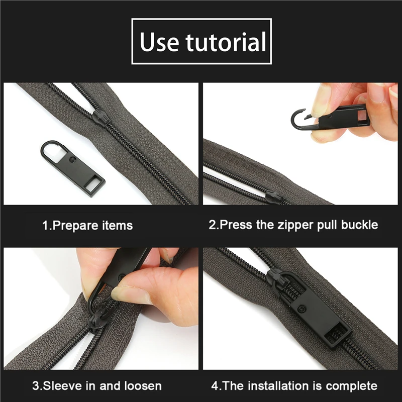 2Pcs Fashion Metalen Rits Reparatie Kits Ritsen Lightning Ritsen Puller Voor Rits Slider Diy Naaien Craft Naaien Kits Metalen zip