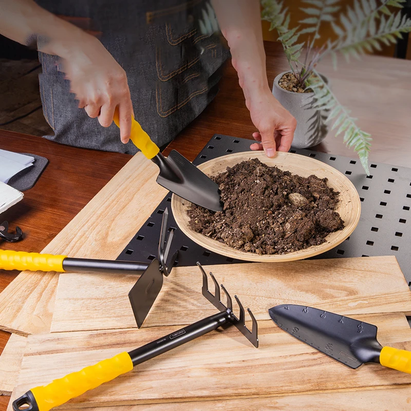 Deli Four-Piece Set Of Shovel  Hoe And Rake Garden Tools Cold Rolled Plate Material Forging Planting Flowers And Trees Tools