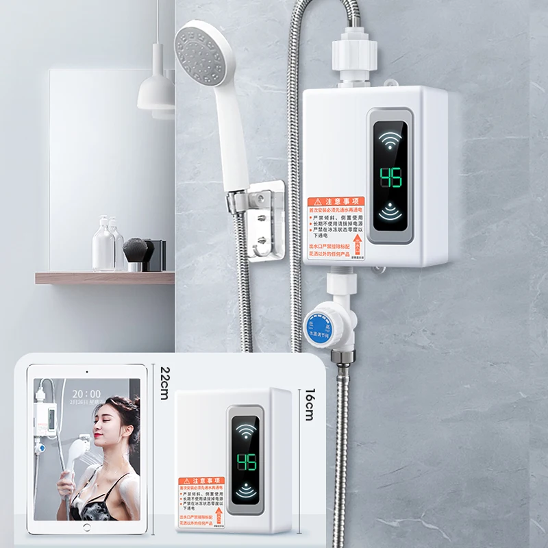 Scaldabagno elettrico istantaneo 3400W mini scaldabagno per uso domestico 220V bagno caldo veloce temperatura costante noleggio wc