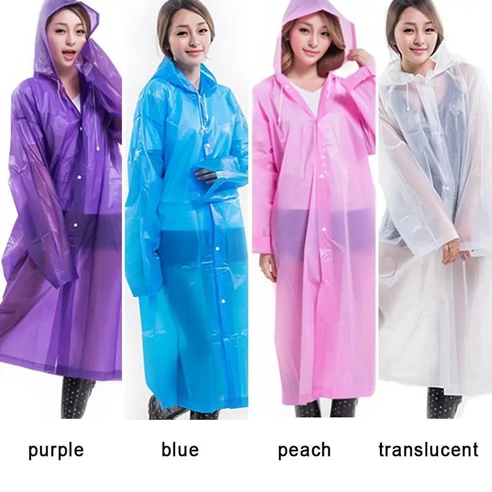 Creative Durable Multicolor See Through Hooded Woman raincoat Festival Long Rain Coat Outdoor Camping Rainwear Suit Poncho