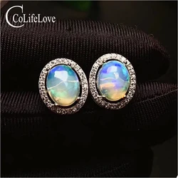 CoLife Jewelry 100% Natural Opal Earrings 5*7mm 100% Real Australia Opal Earrings Fashion 925 Silver Opal Jewelry