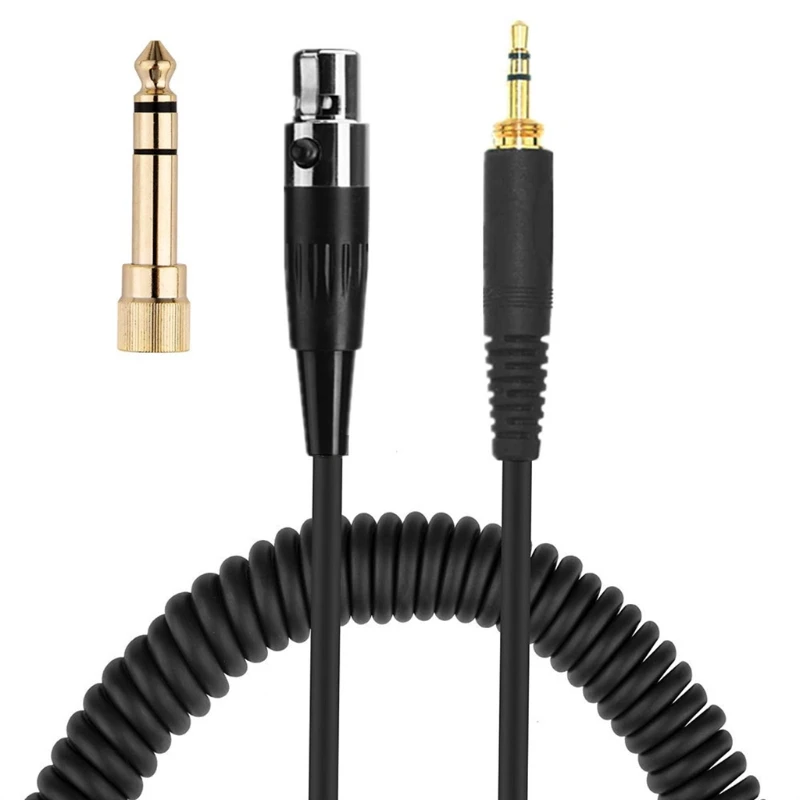 NONE Mini XLR 3-Pin 6,35mm Ersatz Frühling Kabel Verlängerung Kabel Für AKG K141 K171 K175 K181 K240 K240S k271 K271s MKII Hea 3