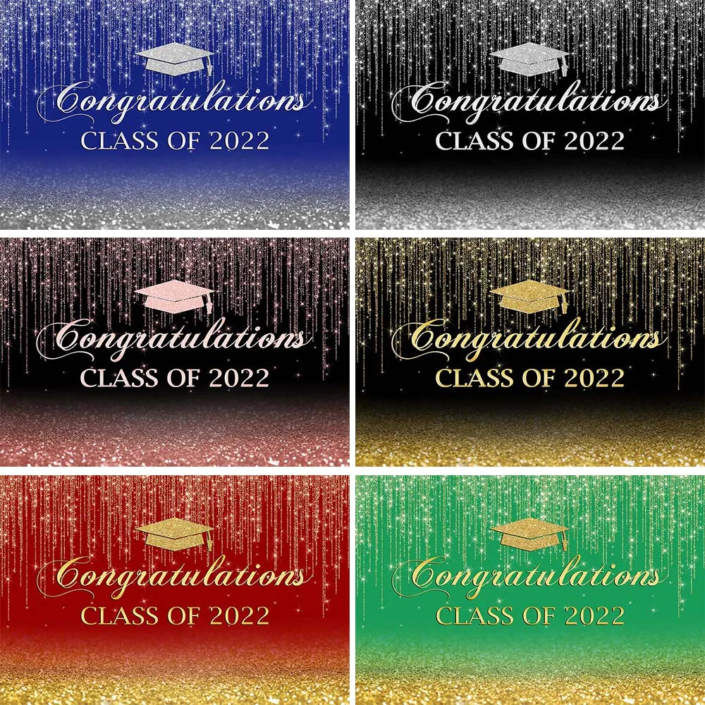 

Mocsicka Class of 2022 Graduation Party Photo Background Graduate Bachelor Cap Hat Glitter Tassel Photography Backdrop Photocall