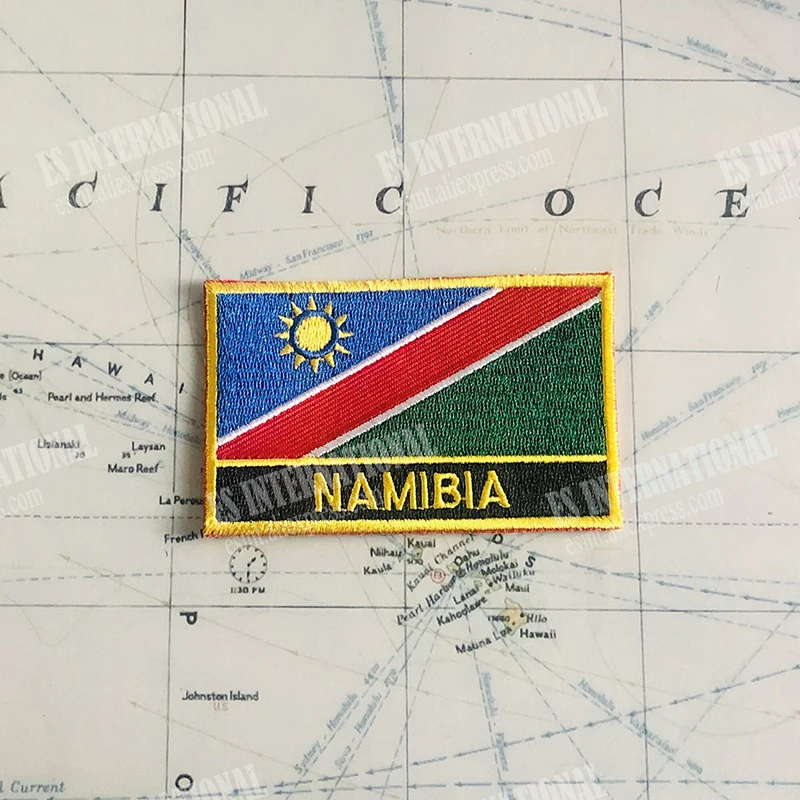 NAMIBIA  National Flag Embroidery Patches Badge Shield And Square Shape Pin One Set On The Cloth Armband   Backpack  Decoration
