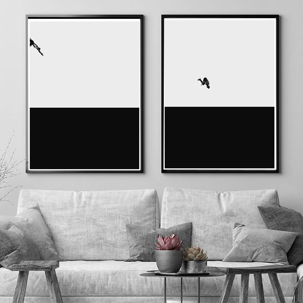 Modern Abstract Diving Posture Canvas Painting Nordic Poster Print Scandinavia Wall Art Pictures for Living Room Home Decoration