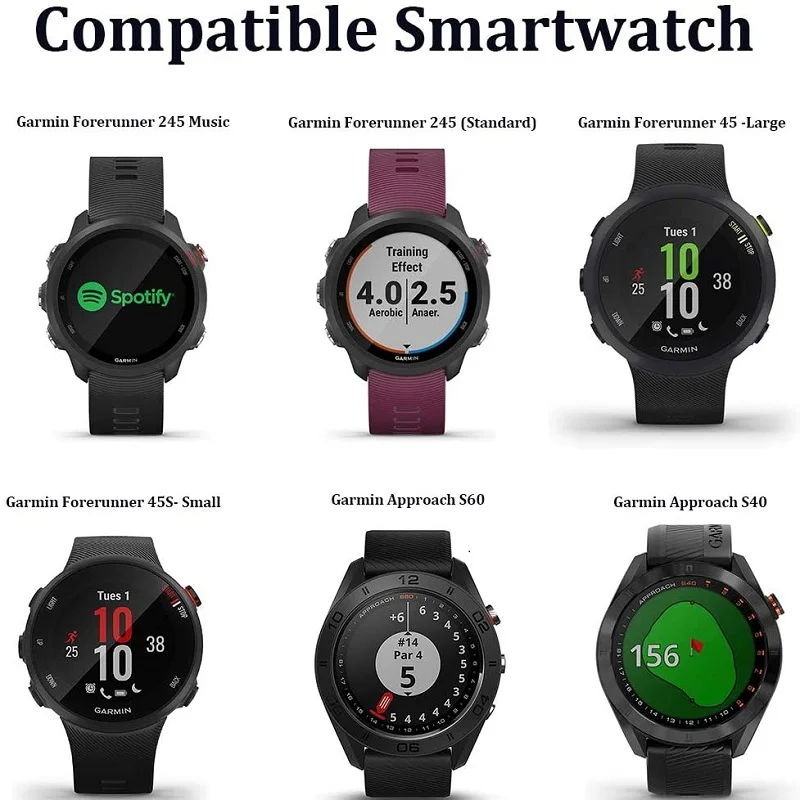 Protecteur d'écran 2.5D pour montre intelligente Garmin Forerunner 55 158, Forerunner 45 245, verre Guatemala, film de protection, 5 pièces