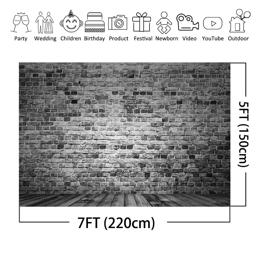 Mocsicka – arrière-plan de photographie de Portrait de bébé, mur de brique foncée, arrière-plan de photographie personnalisé pour Studio Photo