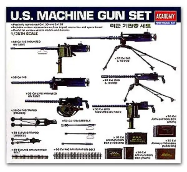 Academy AC13262 1/35  US MACHINE GUN SET model kit