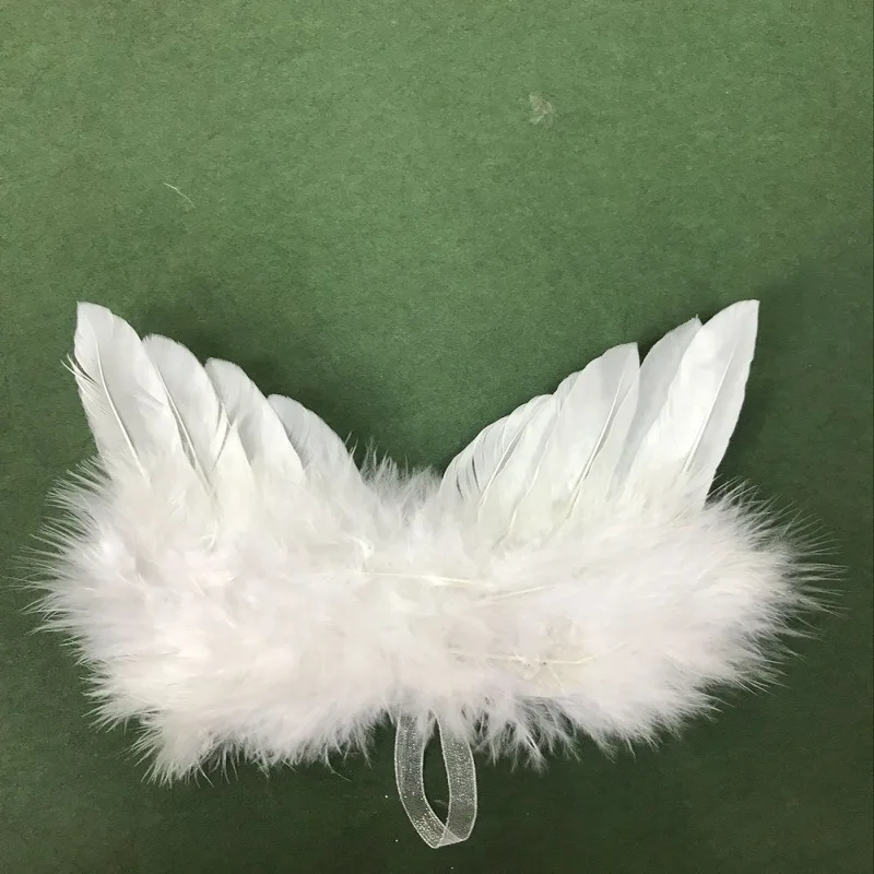 Artificial Angel Feather Wings Mini Angel Wings Photo Props White Vintage Feather Hanging Christmas New Year Party Decoration