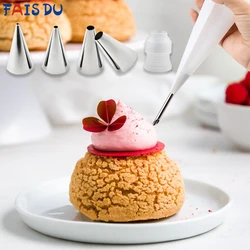 Fais Du 7pcs Puff Pastry Set Nozzles Silicone Cream Piping Bag Cupcake Decoration Professional Cake Tools For Bakeware Chocolate