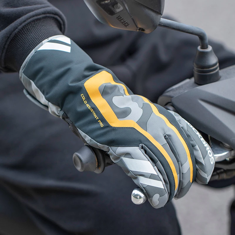 ROCKBROS-guantes de esquí impermeables para deportes al aire libre, Guantes Térmicos para ciclismo y esquí, guantes de nieve