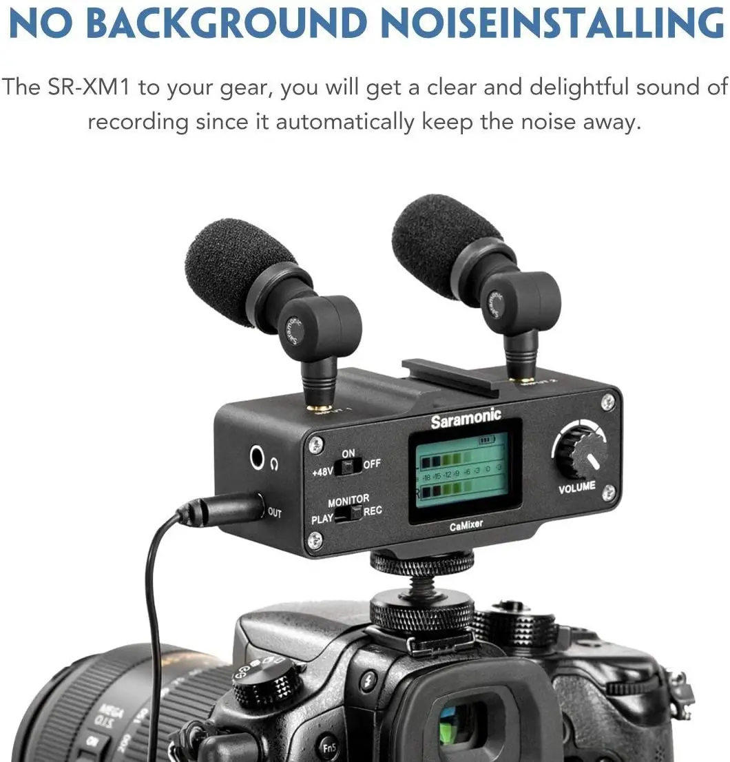 Saramonic SR-XM1 3.5mm TRS Plug and Play Microphone for DSLR Cameras Camcorders Audio Mixer Recorder Zoom Live Streaming Youtube