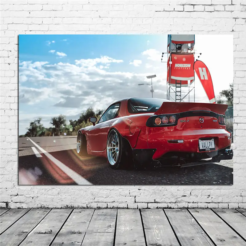 Supercar Canvas Painting Posters and Prints Mazdas RX7 Classic Car Sport Wall Art Picture for Living Room Decor Cuadros Unframed