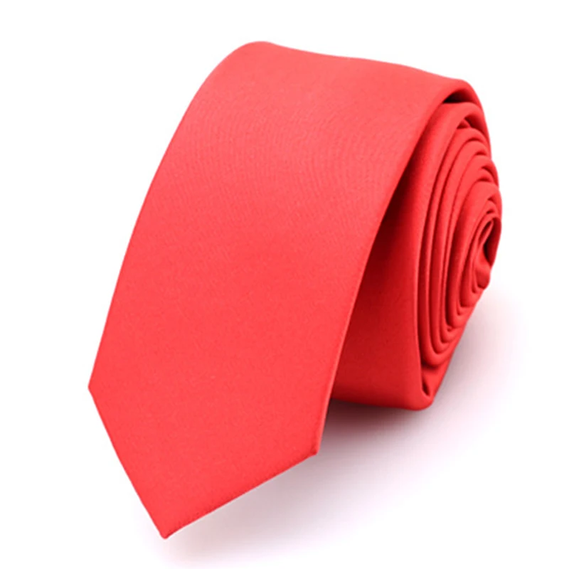 Ricnais Classic Black Red Slim 5cm Solid Ties For Men Skinny Necktie Mens Fashion Casual Neck Tie For Business Wedding Gift