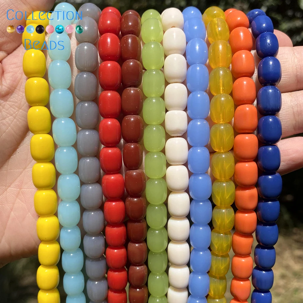 8x11mm Coloful Natural Crystal Cylindrical Drum Beads Spacer Beads For Jewelry Making Supplies DIY Bracelet Accessories 15''