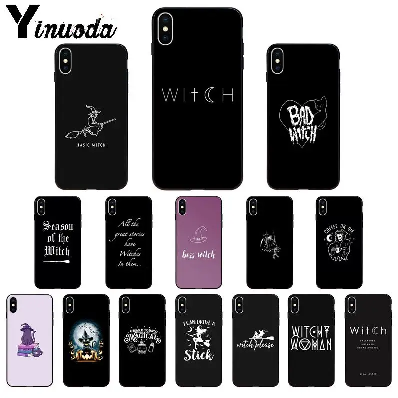 

Yinuoda Witch cat magic TPU Soft Phone Case Cover for iPhone X XS MAX 6 6s 7 7plus 8 8Plus 5 5S SE XR 11 11pro max