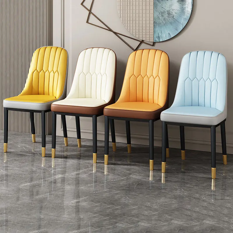 Nordic simple modern dining chair fashion light luxury metal dressing stool high elastic sponge balcony leisure small furniture