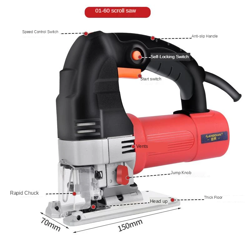 220V Curve Saw Multi-Function Woodworking Saw Reciprocating Saw Wire Saw Cutting Machine Drawing Saw Tool