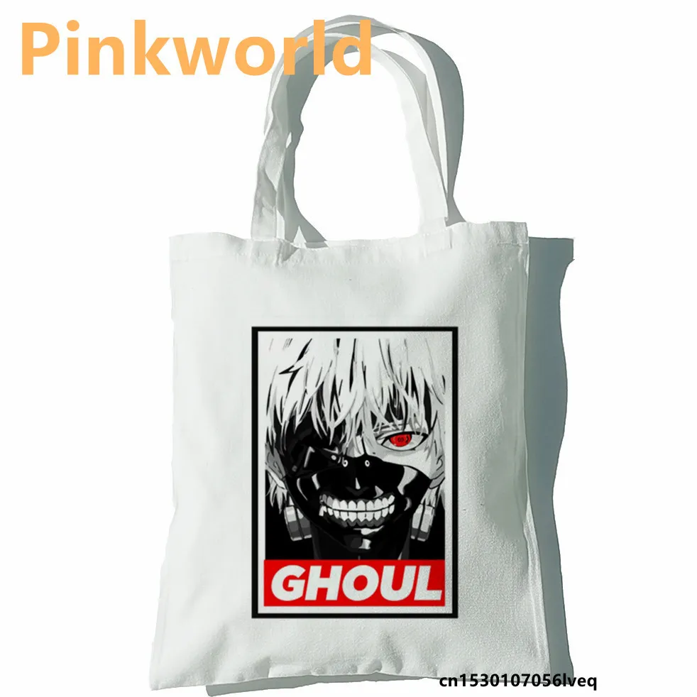 Bag Japanese Anime Tokyo Ghoul Print Cool Shopper Bag Shopper Black White Women Fashion shopper shoulder bag Tote bag,Drop Ship