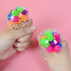 2Pcs Burr Colorful Ball Kids Decompression Toys Stretchy Ball Plastic Toy for Children Men Women Hand Fidget Relieve TPR Gift