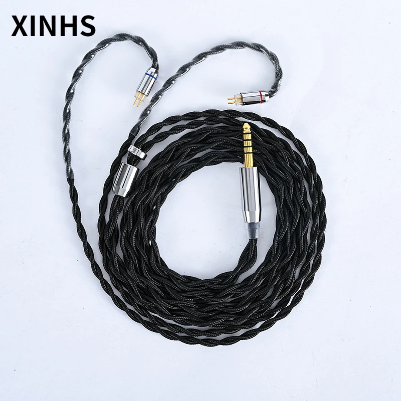 XINHS HIFI 4 Strand Single Crystal Copper Gold Plated Replacement Headphone Wire  MMCX 2 Pin Audio Upgrade Cable