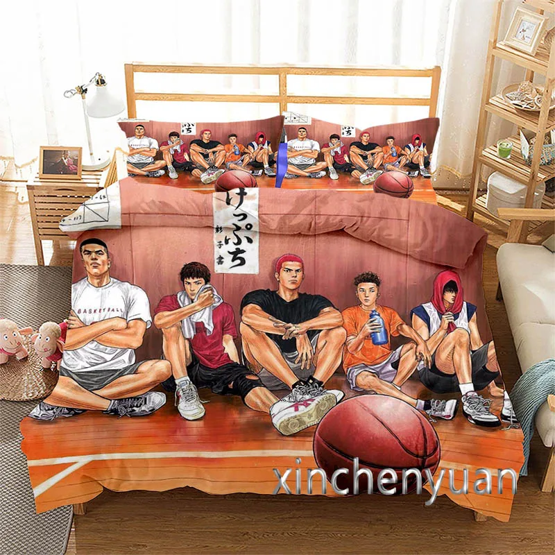 Cartoon Slam Dunk 3D Printed Duvet Cover Set Twin Full Queen King Size Bedding Set Bed Linens Bedclothes for Young K95