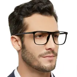 Gafas de lectura para hombre, lentes cuadradas grandes con bloqueo de luz azul, presbicia, ópticas, antideslumbrantes, montura de gafas para ordenador + 1,0 a + 6,0