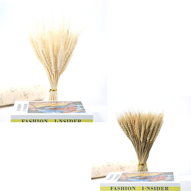 50pcs Wheat Ear Flower Dried Flowers For Wedding Party Decoration DIY Home Table Wedding Christmas Decor Wheat Bouquet