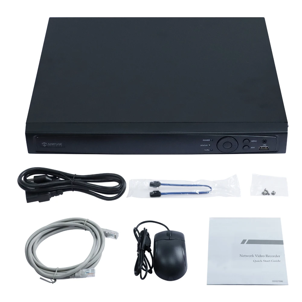 Imagem -05 - Anpviz-câmera de Segurança Externa Personalizada Sistema Plug And Play Kit de Vigilância Cctv Visão Remota H.265 ir 30m 16ch 4k Nvr 8mp Poe ip