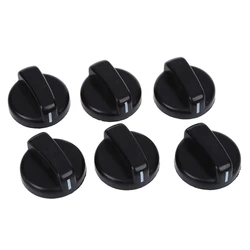 6 PCS Kitchen Black Plastic Gas Stove Cooker Control Knobs