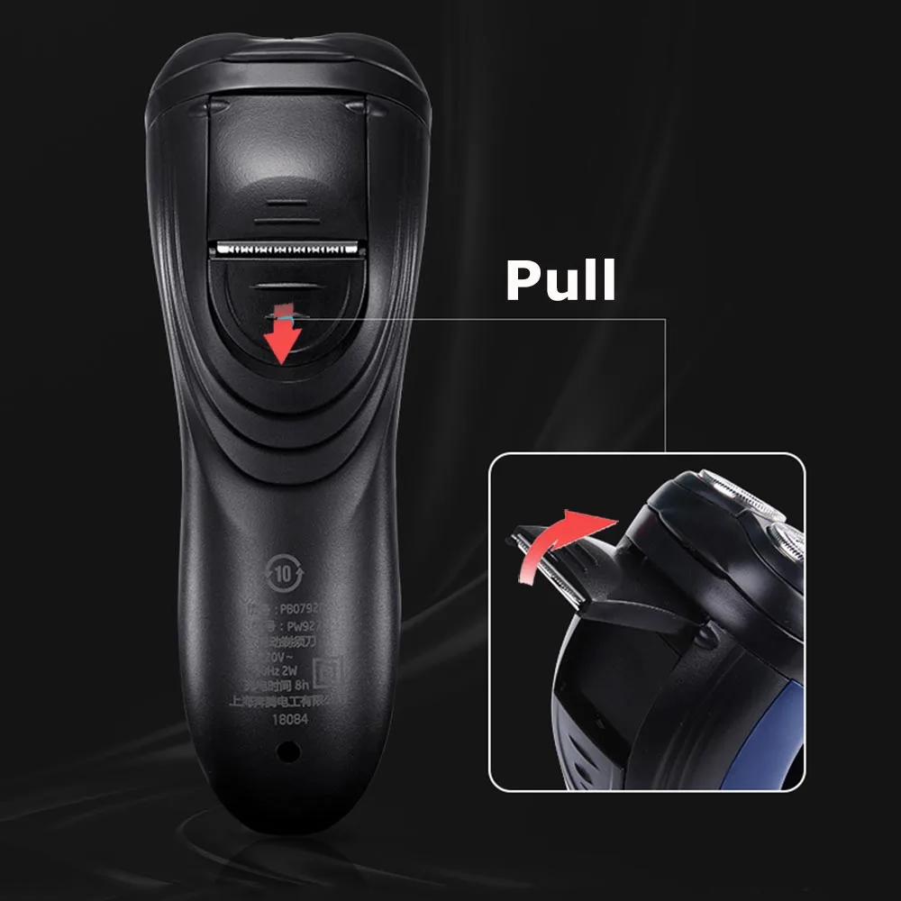 3D電動充電式シェーバー男性のかみそり3ブレードひげトリマー切断機シェービング