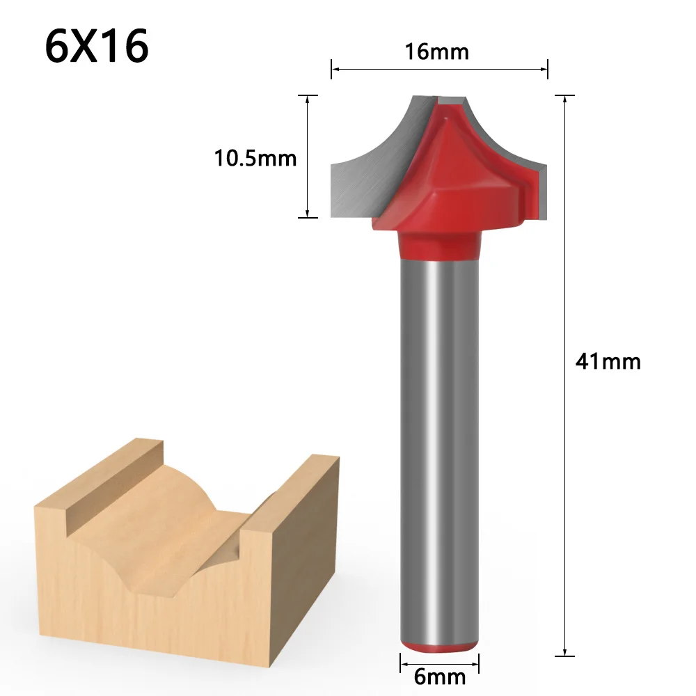 Opening Carving Woodworking Tools 1/4R Engraving Machine Milling Cutter Double R Wood Router Bit Tungsten Solid Carbide End mill