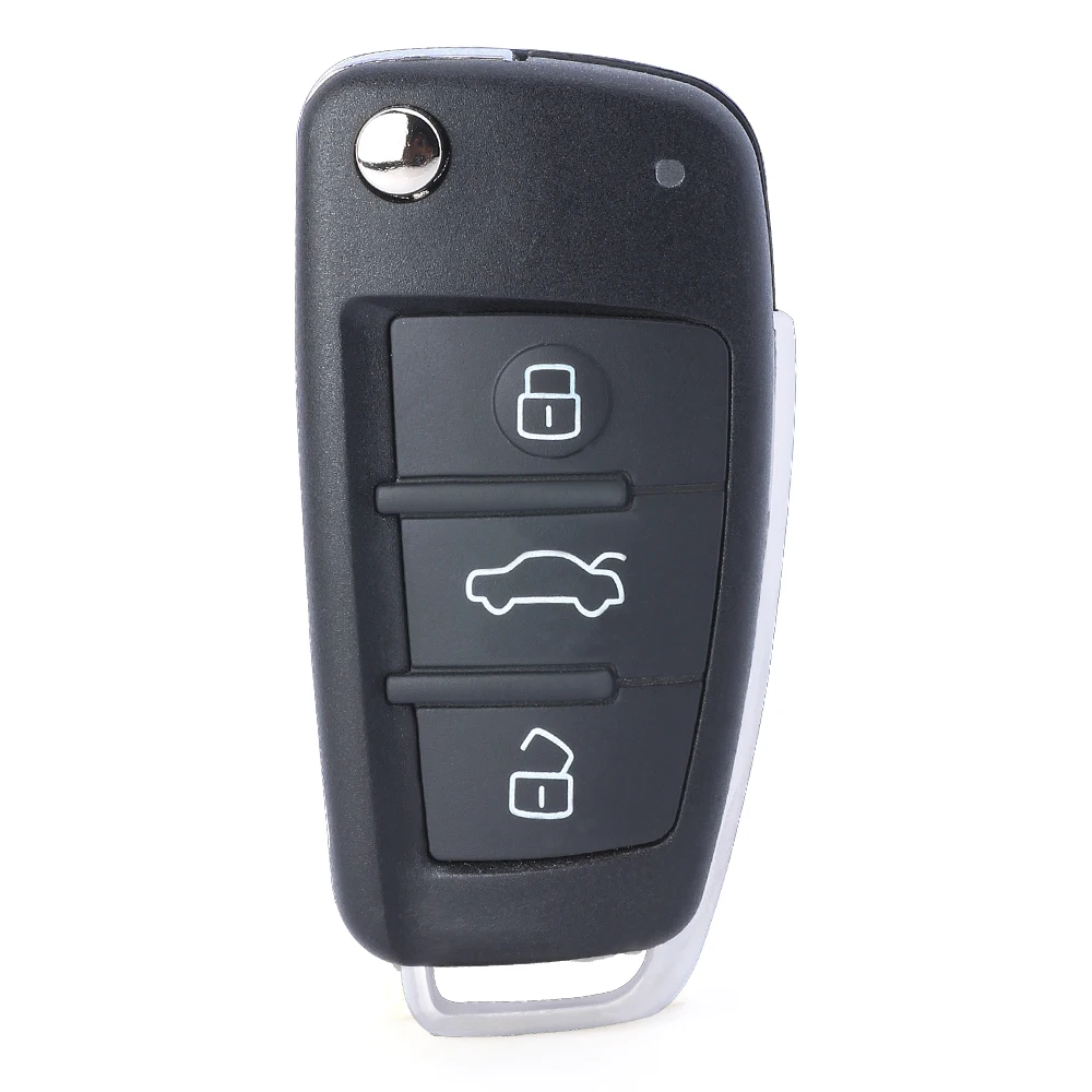 Keyecu 8X0 837 220D for Audi A1 A3 S1 S3 Q3 2010-2019 Keyless Flip Remote Key Fob 8X0837220D 434MHz ASK With Integrated 48 Chip