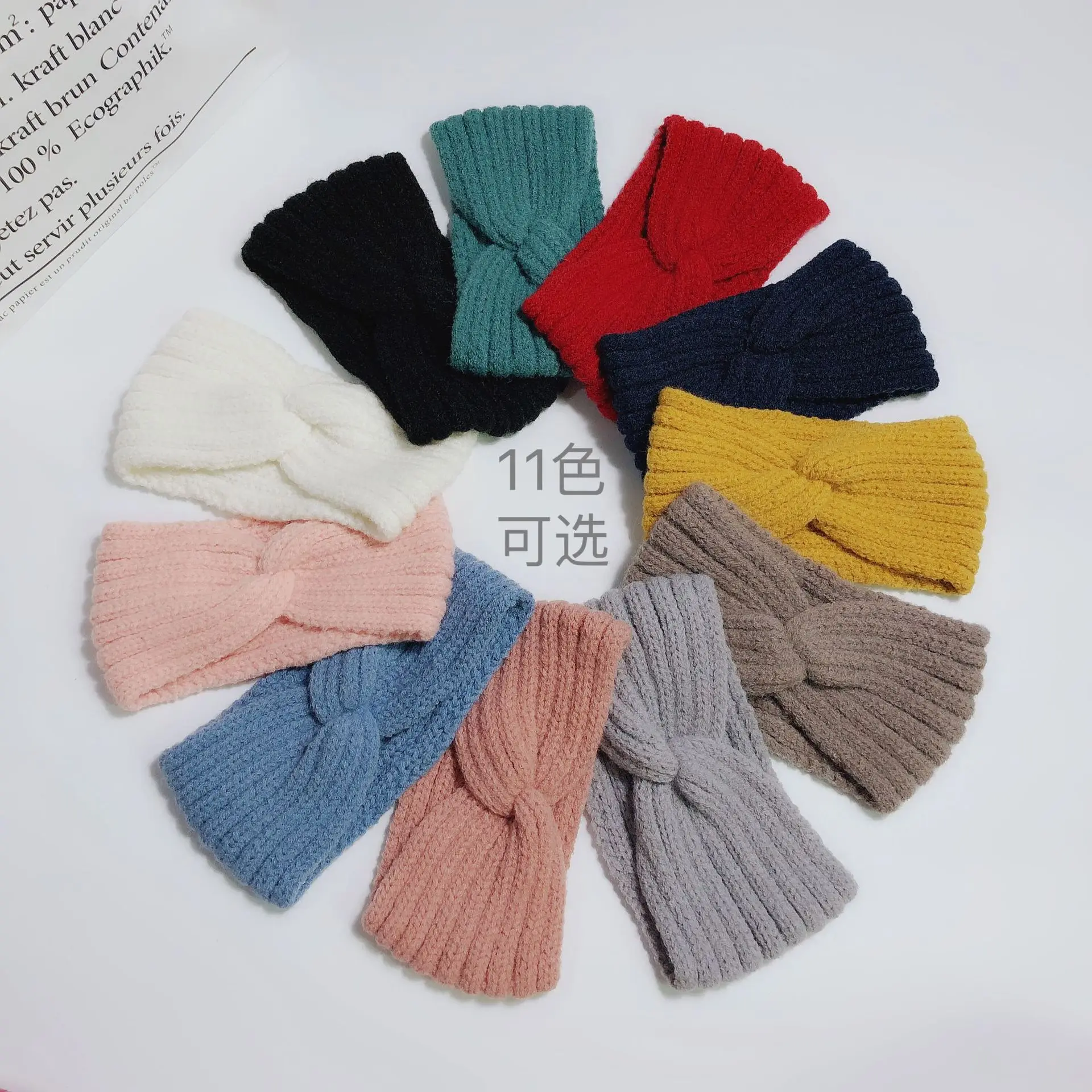 New Knitted Cross Headband For Women Winter Cashmere Girls Hair Accessories Wool Headwear Elastic Hair Band Hair Accessories