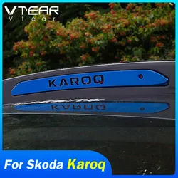 Vtear for Skoda Karoq rear high braking light frame car-styling cover protection trim stainless steel brake lights accessories