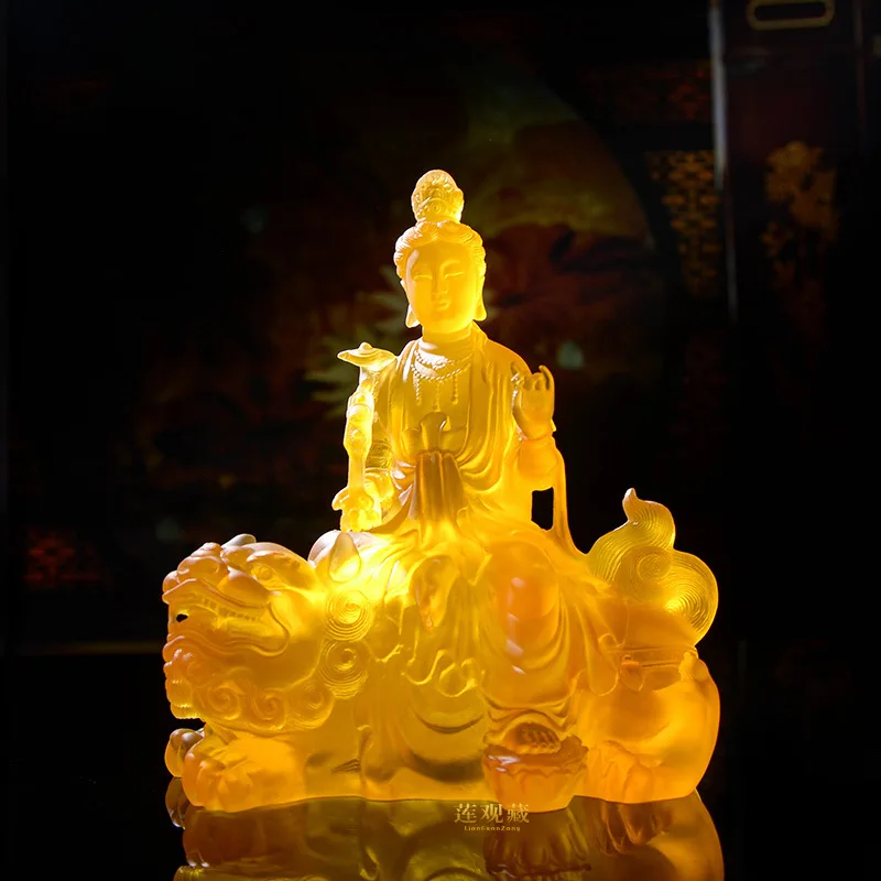 

Bodhisattva Manjusri Manjushri resin statues Samantabhadra ornaments buddha figurine to ward off evil spirits lucky peace!