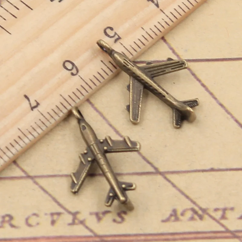 40pcs Charms Plane Airplane 22x14mm Tibetan Bronze Silver Color Pendants Antique Jewelry Making DIY Handmade Craft For Bracelet