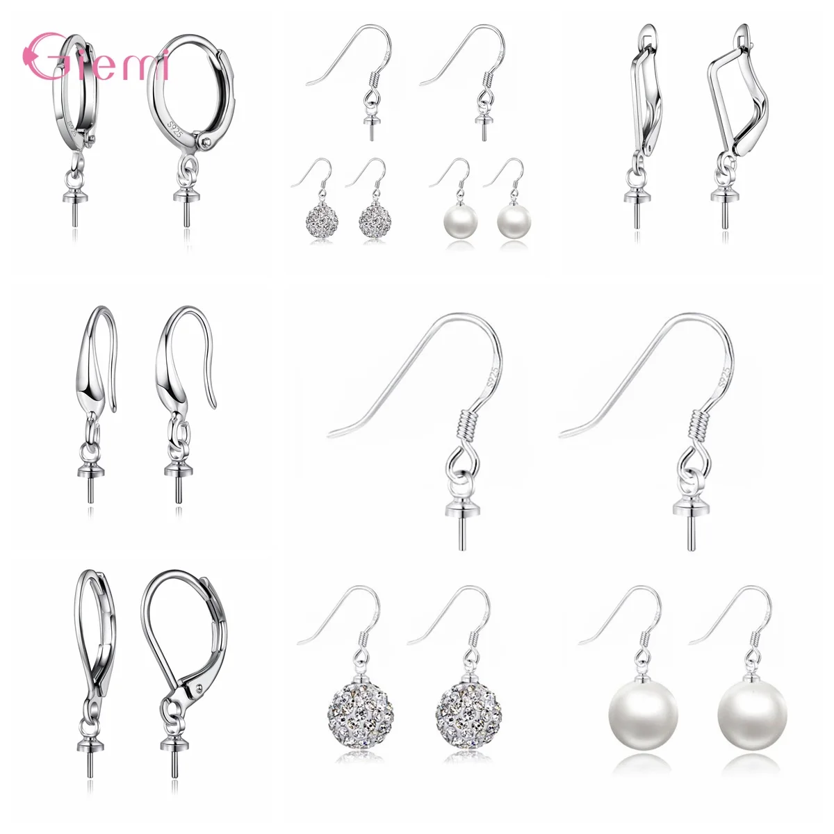 10 stücke 925 Sterling Silber Ohrring Haken Earwire Ohrringe Fitting Ohr Einstellung Basis für DIY Schmuck Machen Zubehör – Detail 2