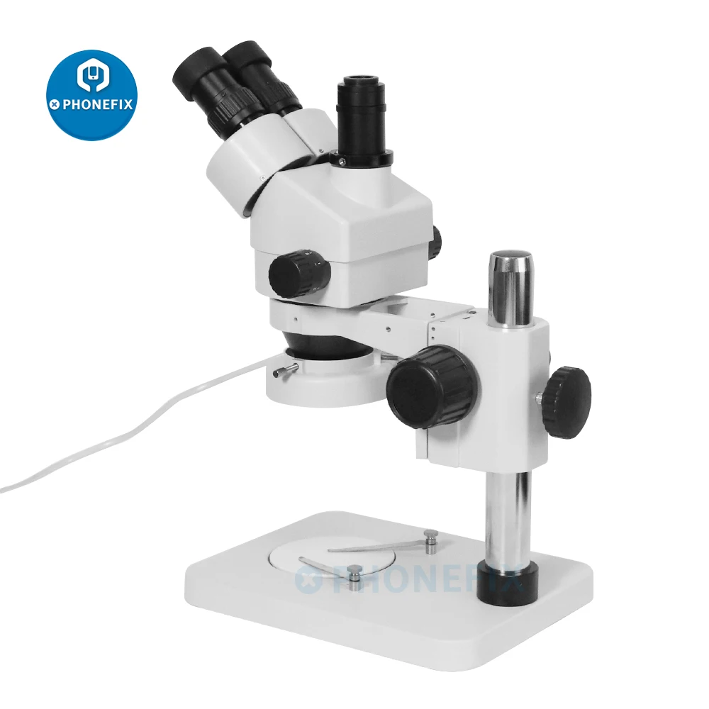 Imagem -03 - Microscópio Estéreo Trinocular 7x180x Zoom Contínuo Microscópio Estereoscópico Simul Focal Ampliação Laboratório Microscópio Industrial Reparo Micro-soldagem Instrumentos Microscópicos Reparos Telefones Celulares Sold