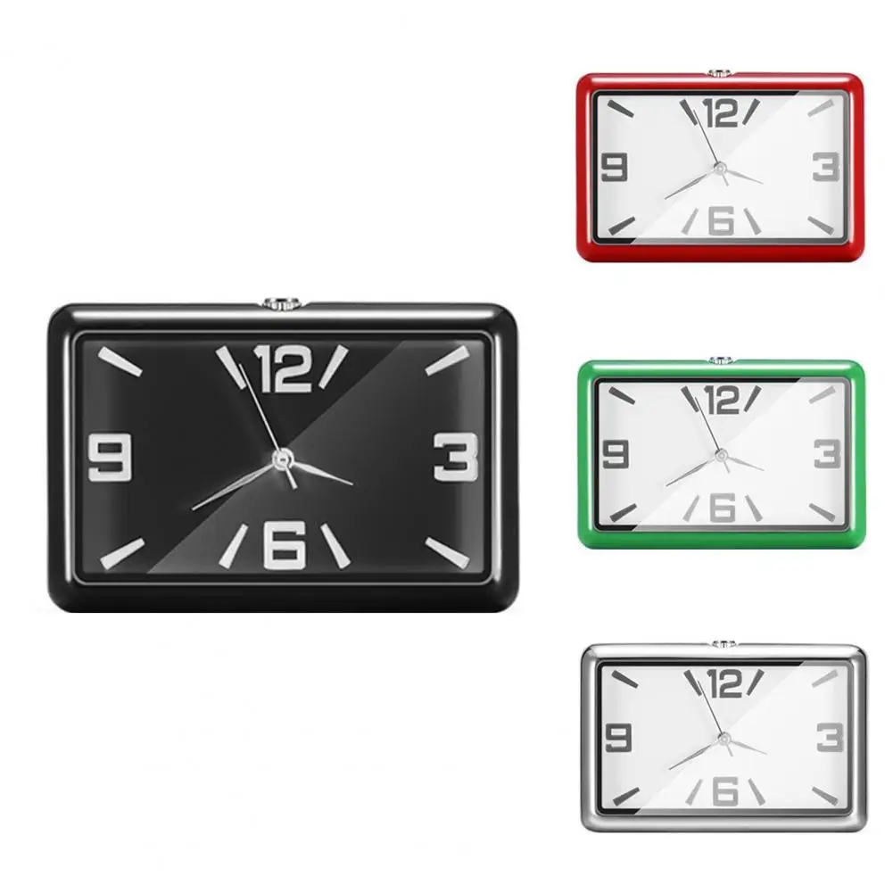 Fashion Square Double-sided Sticker Car Decoration Automobiles Quartz Watch Auto Fashion Watch Stick-On Auto Watch Car Clock